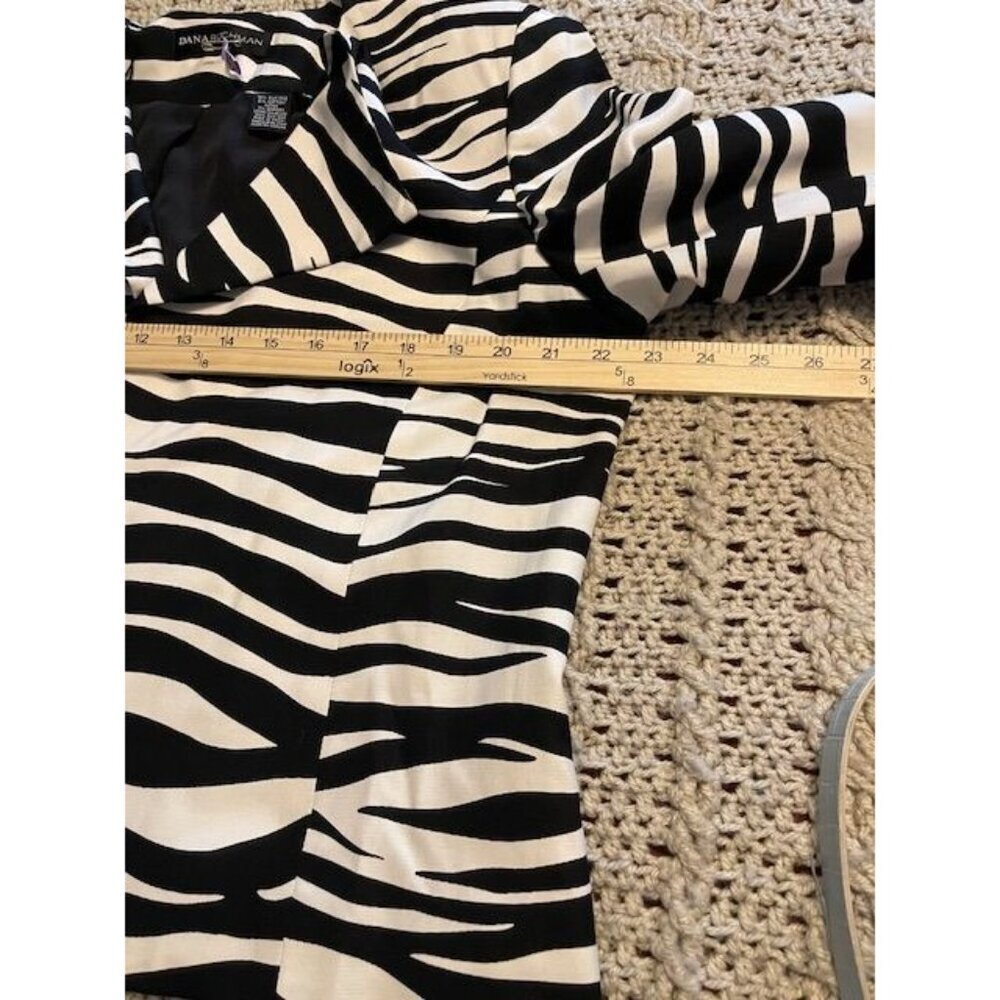 Dana Buchman Vintage Cropped Blazer Jacket Women's Size 14 Silk Blend Zebra Prin - Picture 6 of 16